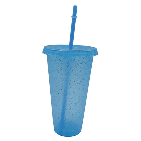 Glass Cups with Straws