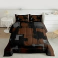 thumbnail image 2 of Manfei Abstract Geometric Art King Size Comforter Sets,Minimalist Desgin Bedding Comforter Set,Brown Black Ombre Bedding Set For Teens,Super Cozy Room Decor Reversible,3 Pieces, 2 of 8