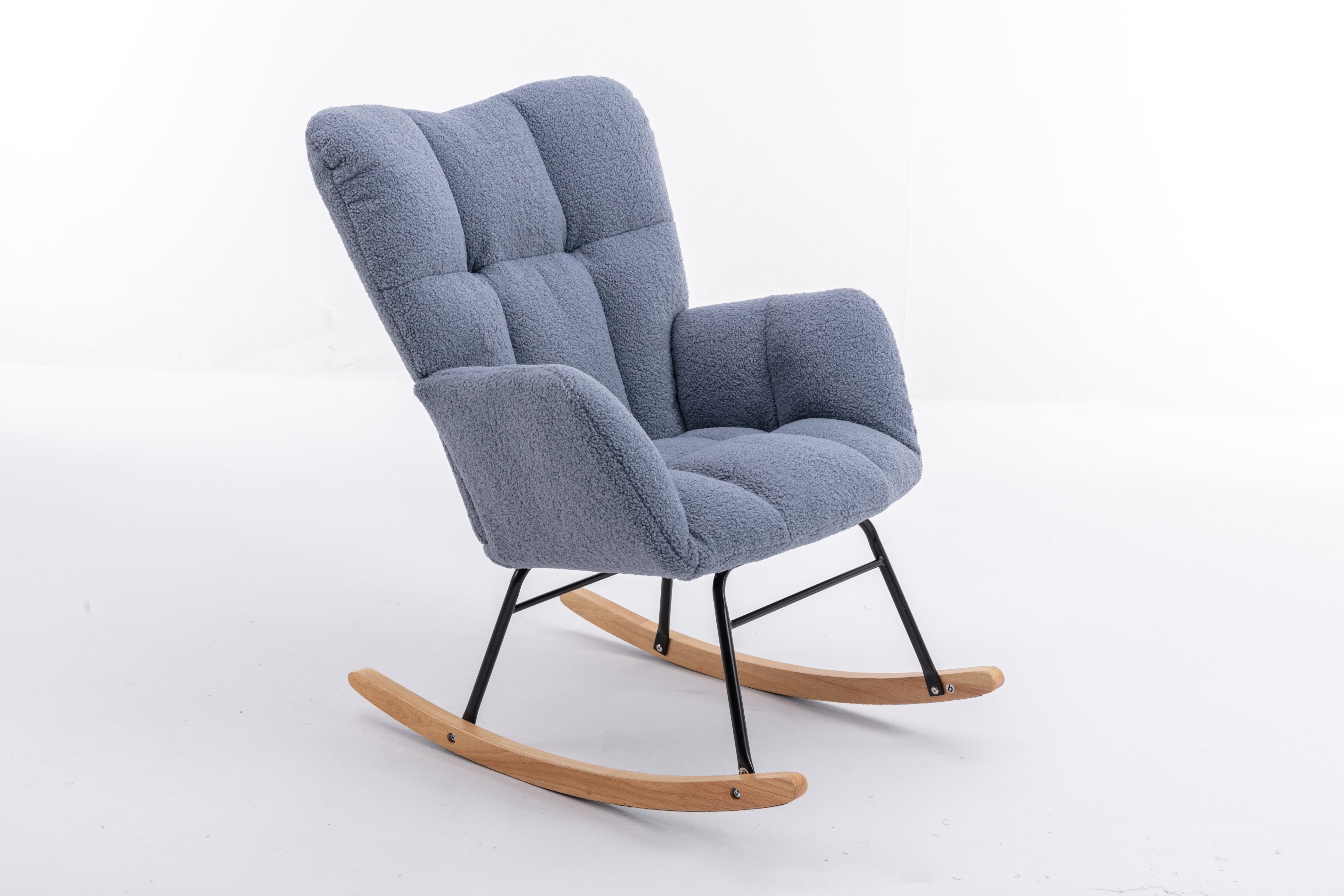 Newest Fabric Rocking Gilder Nursery Chair For Living Room Indoor,Light Blue