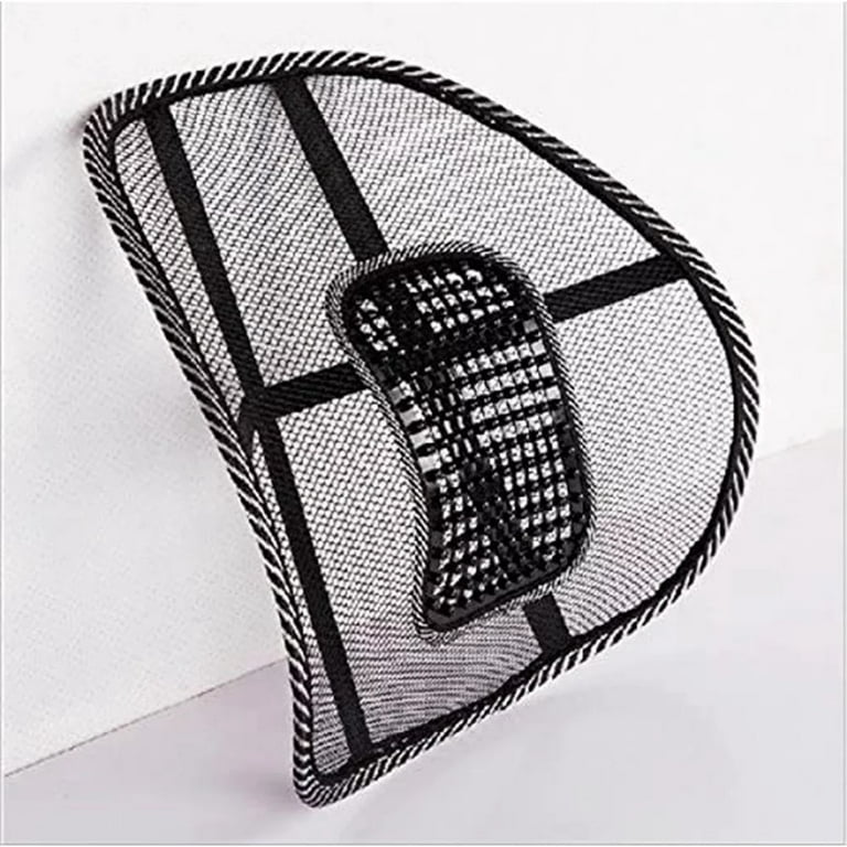 NOGIS Mesh Back Lumbar Support with Massage Beads,Back Support Seat Cushion  Adjustable Car Seat Lumbar Support Ergonomic Backrest for Office Home Car  Seat Chair Cushion, 15 x 16 inch 