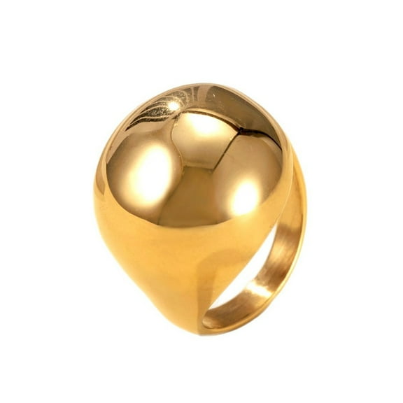 New Fashion Golden Large Rings for Women Party Jewelry Big Ball Cocktail 14K Yellow Gold Anillos Mujer D255