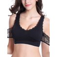thumbnail image 1 of Femmes Sans Couture Boucle Croisée Froncée Push Up Soutien-Gorge Sport Sleep Crop Tops, 1 of 4