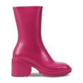thumbnail image 2 of INC Womens Pink Cushioned Everett Square Toe Block Heel Zip-Up Rain Boots 8 M, 2 of 4