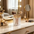 thumbnail image 5 of Makeup Brush Holder Organizer, Crystal Cosmetic Brush Storage for Vanity Countertop, Vintage Plastic Pencil Cup for Beauty Blender & Eyebrow Tools, Compact Cylinder for Home Travel, 5 of 6