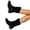 Black, variant on IEMIEMIEM Women's Faux Suede Ankle Mid Calf Boots Slip-On Low Block Heel with Metal Buckle Decor Slouch Casual Pull On Round Toe Fall Winter Daily Boots Black 8 Wide