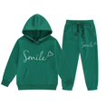 thumbnail image 3 of SNKSDGM Girls Girls Easter Outfits Size 8-9 Easter Outfits for Girls Size 8 Children Kids Boys and Girls Long Sleeve Letter Printed Lightweight Hoodie Sweatshirts and Long Pants Set Outfit 8-9 Years, 3 of 6