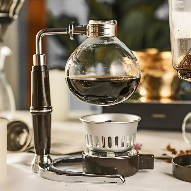 Japanese Style Glass 5 Cup Vacuum Unique Coffee Maker Syphon Tabletop Easy  Clean