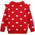 thumbnail image 2 of Girls Heart Sweatshirt Valentines Sweater Girl Ruffle Long Sleeve Sequin Shirt Kids Pink Tops Pullover Fall Winter Clothes Size 6/310, 2 of 5