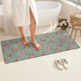 thumbnail image 4 of Pioneer Flower Floral Print Pattern Bathroom Rugs Mat, Non Slip Microfiber Bathroom Rug with Rubber Backing, Soft Mats for Bathroom Floor Tub Shower, 24"x60", 4 of 5