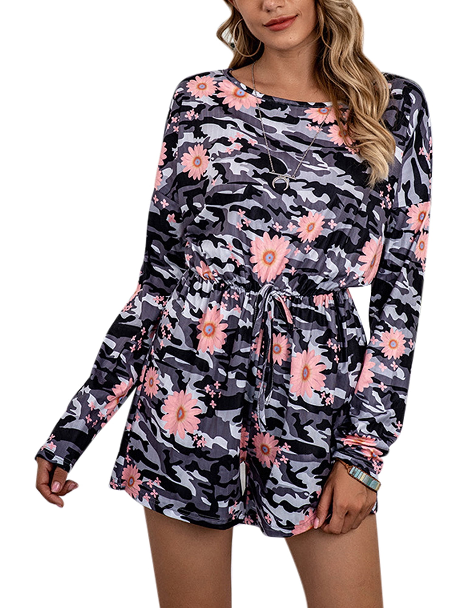 crew neck romper