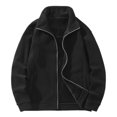 thumbnail image 4 of Dpytoraw Male Solid Color Fleece Cardigan Jacket With Fleece And Thick Warm Jacket For Autumn And Winter, 4 of 5