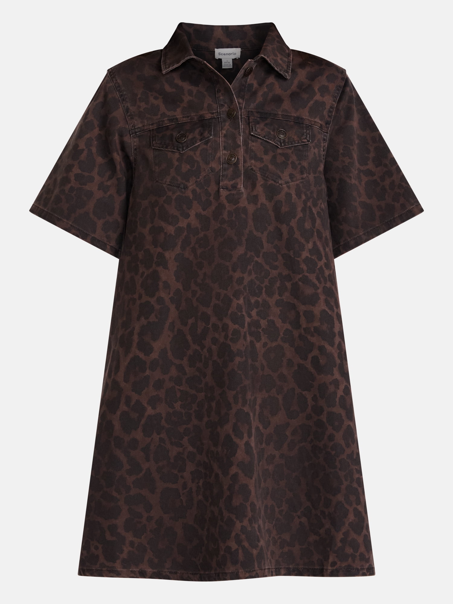 Scenario Women's and Women's Plus Printed Denim Dress, Sizes XS-4X