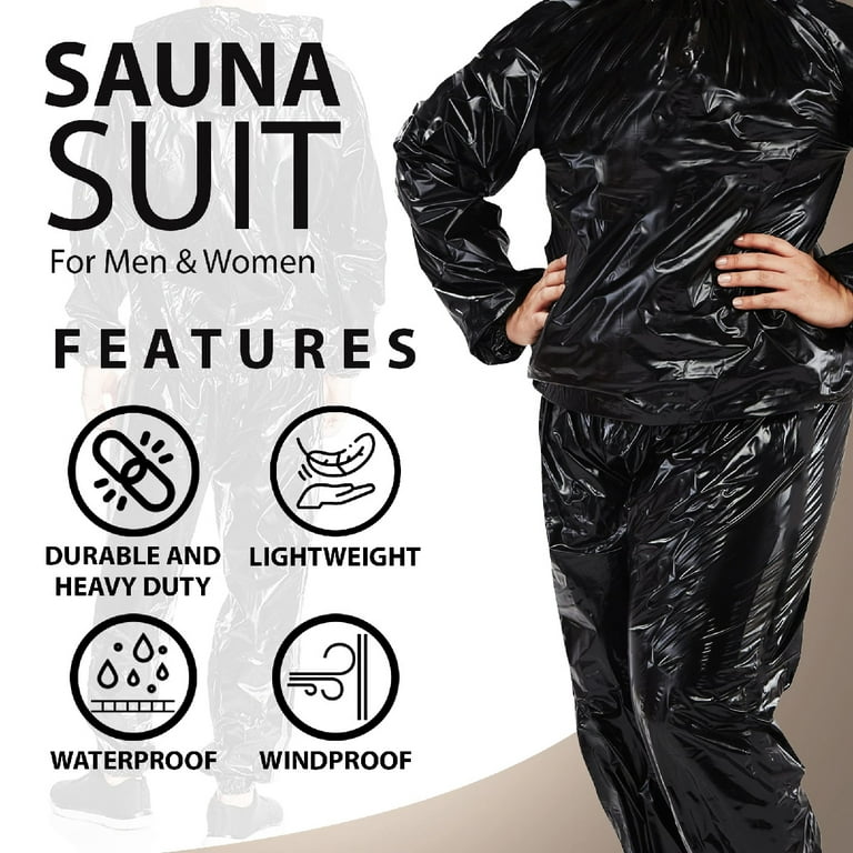 Heavy Duty Sauna Suit Men Women Weight Loss Exercise Slimming Gym Fitness  Workout Anti-Rip Sweat Suits