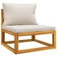 thumbnail image 4 of vidaXL 8 Piece Patio Lounge Set with Light Gray Cushions Solid Wood, 4 of 9