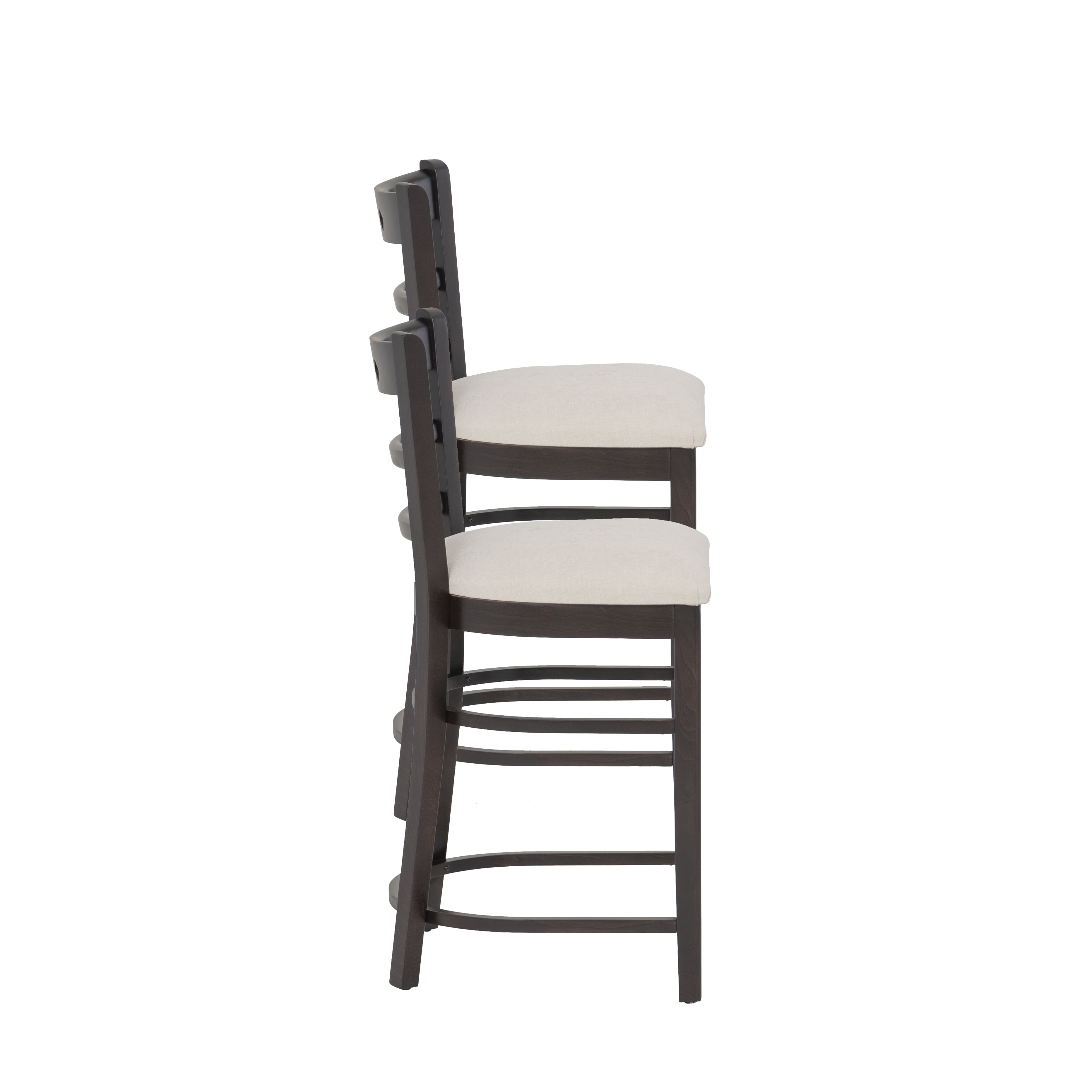 Linon Durand 24" Indoor Counter Stool, Set of 2, Espresso/Gray