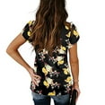 thumbnail image 4 of Summer Saving pimelu USSUMA T-Shirts for Women Trendy Solid Color Cute Petal Sleeve Loose Womens Blouses and Tops Dressy Casual Summer V Neck Short Sleeve Tshirts Shirts Tunic for Women, 4 of 6
