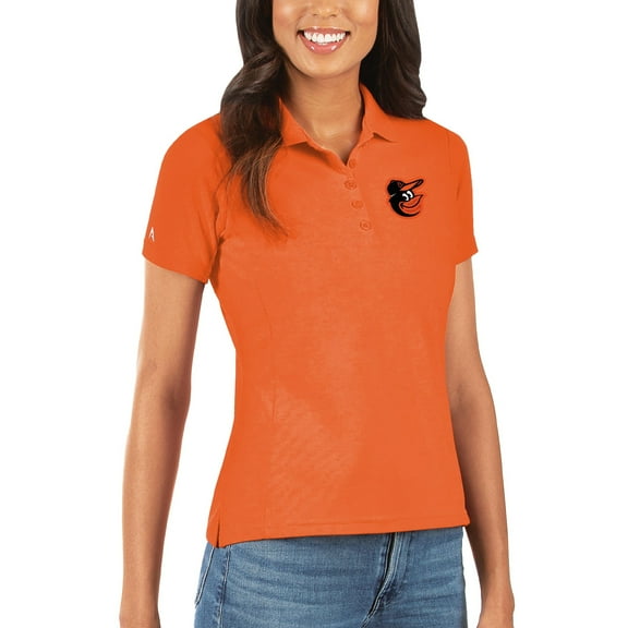 Women's Antigua Orange Baltimore Orioles Legacy Pique Polo