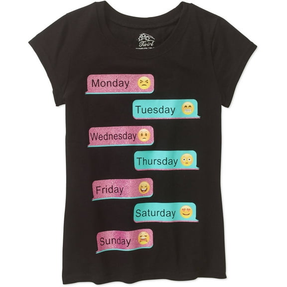 Girls' Text Short Sleeve Crew Neck Graphic T-Shirt