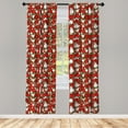 thumbnail image 3 of Ambesonne Christmas Curtains, Holly Mistletoe, Pair of 28"x95", White Red Green, 3 of 5