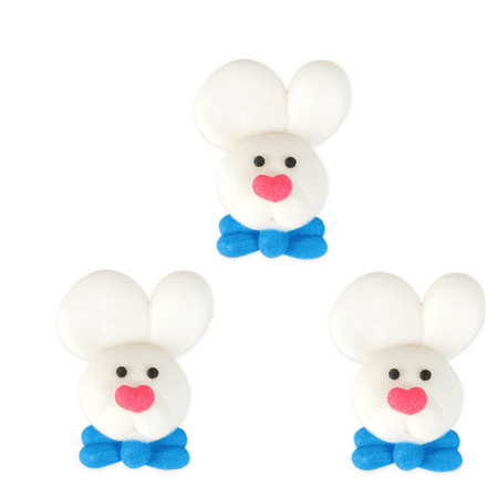 BUNNY WITH BLUE BOW EDIBLE DECORATIONS