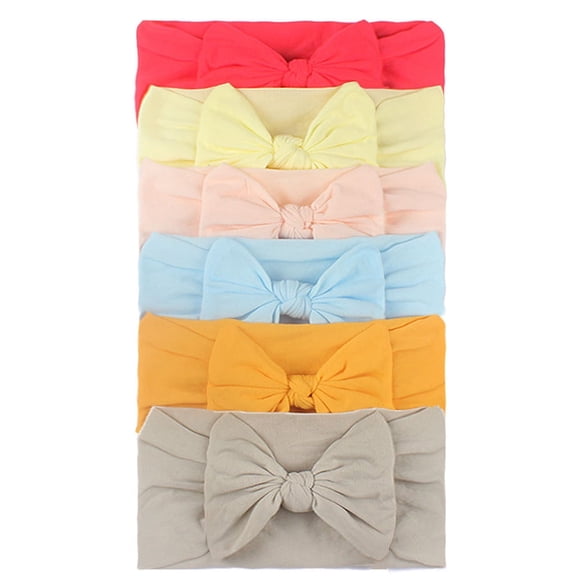 New Adorable Boho Toddler Headband Girls Baby Toddler Turban Headband Hair Band Bow 6Pcs Accessories Headwear