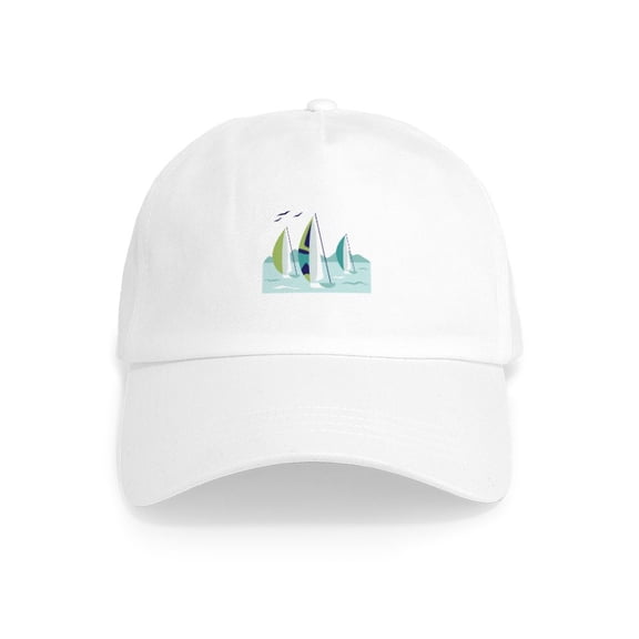 CafePress - Sail Boat Race - Adjustable 100% Brushed Unisex Casual Cotton Baseball Cap, Beige, 1