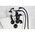 thumbnail image 3 of Kingston Brass KS229PXMB Kingston Three-Handle 2-Hole Tub Wall Mount Clawfoot Tub Faucet with Hand Shower in Matte Black, 3 of 7
