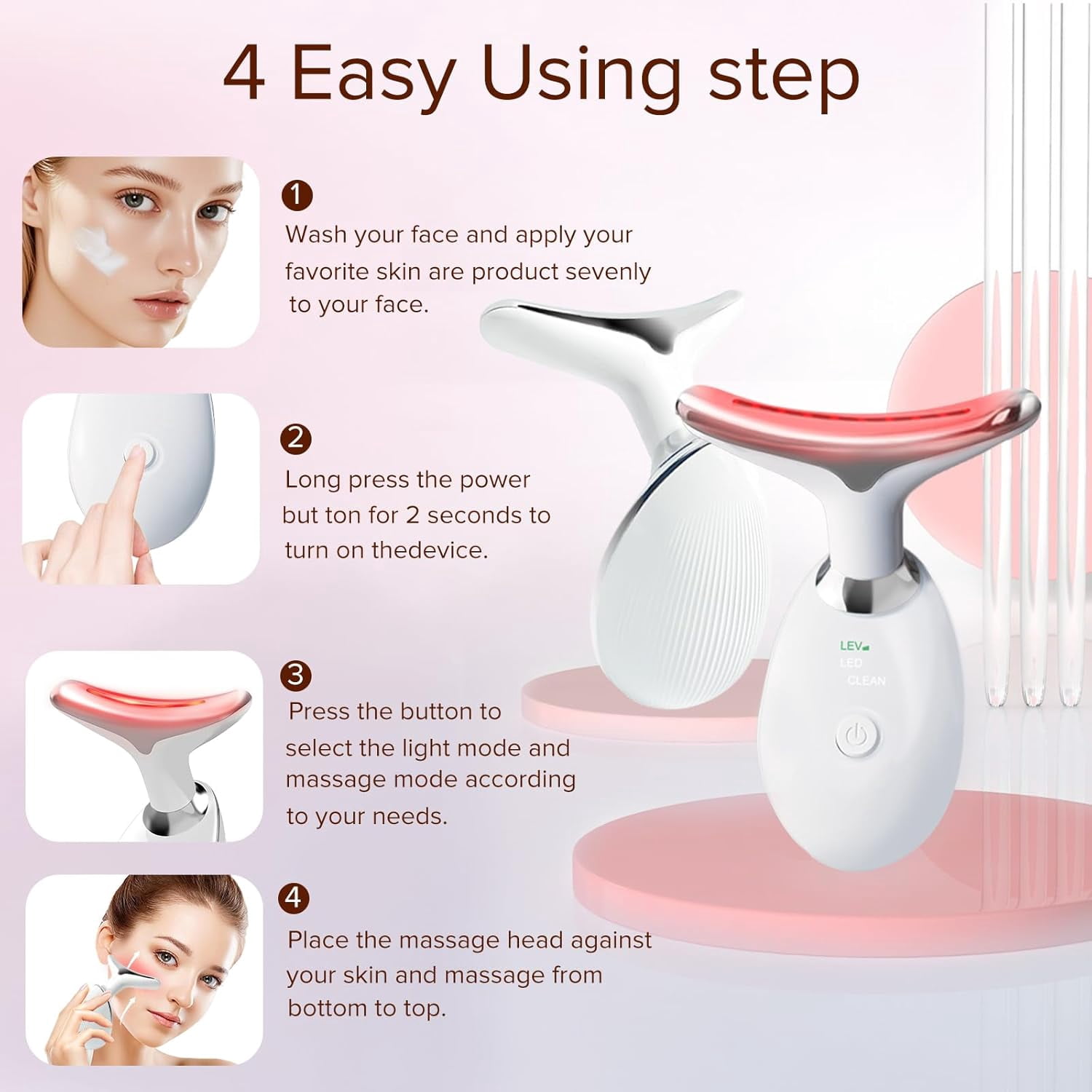 Banral Facial Massager for Face and Neck,  Face Neck Massager for Skin Care,White