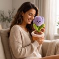 thumbnail image 4 of Cute Potted Plant Plush Figurine, Fake Desk Decor Ornament for Home Office Bedroom Shelf Table Top, 4 of 6
