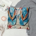 thumbnail image 2 of Qinduosi Set of Summer Sea Beach Starfish Square Linen Decorative Throw Pillow Cover Cushion Case for Outdoor Bedroom Home Sofa Inch White, 2 of 5