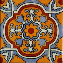 6x6 Tecoripa Talavera Mexican Tile, Set of 4 pcs