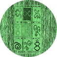 thumbnail image 1 of Ahgly Company Indoor Round Oriental Emerald Green Modern Area Rugs, 4' Round, 1 of 4