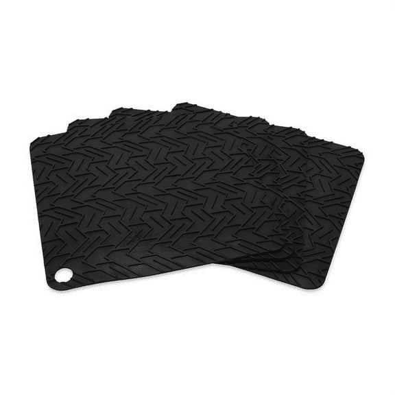 Camco Flexible Grip Pads for Camper/RV Leveling Blocks | Features a Ribbed Design for Improved Traction & Crafted of Heavy-Duty Flexible Rubber | Measures 10" x 9.5" | 4-Pack (44529)