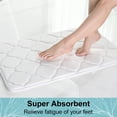 thumbnail image 6 of Buganda Memory Foam Bathroom Rugs, Ultra Soft and Absorbent Bath Mat, Thick Bath Rug for Bathroom Floor, 30x20, White, 6 of 10
