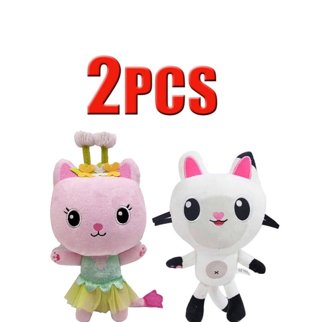 Casa de muñecas Gabby de 25cm, juguete de peluche de dibujos animados, sirena, gato, sirena, regalo de Navidad para niños, 7 piezas