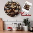 thumbnail image 5 of Wall Clock 14 Inch Vintage Farmhouse Barn Star Round Silent Decorative Wall Clocks Battery Operated for Living Room Bedroom Kitchen Classroom Decor, Rustic Wood Textured Striped,Large, 5 of 7