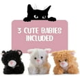 thumbnail image 3 of Prextex Soft Plush Cat with Zipper for 3 Cute Little Kittens inside Pouch Tummy - Plushlings Selection Animals Stuffed, 3 of 6