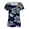 thumbnail image 5 of IROINNID Going Out Tops For Women Fashion Printed Casual Round-Neck Short Sleeve Loose Tops Spring, 5 of 5