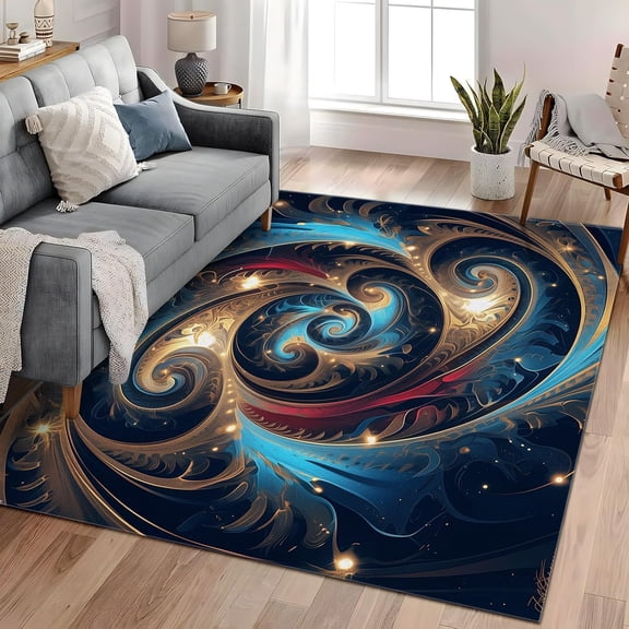Abstract Art Pattern Area Rugs, Modern Artistic Carpet, Washable Non Slip Low Pile Soft Rug for Living Room Bedroom Dining Room Home Office Decor Mat 2x3ft