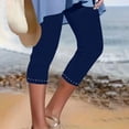 thumbnail image 2 of QURATI High Waisted Capri Leggings for Women Soft Slim Yoga Pants for Running Cycling Workout Straight Leg Casual Workout Travel Cropped Pants Summer Activewear M, 2 of 6