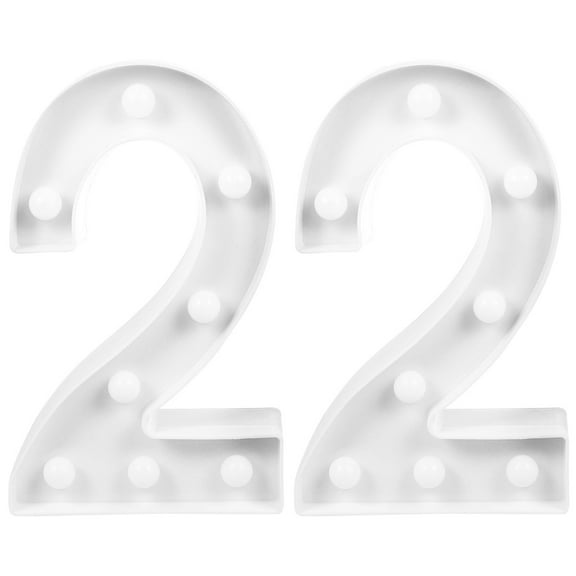 BERTDOMD 2 pcs LED Marquee Number Light Sign Light Up Marquee Letter Light Sign for Night