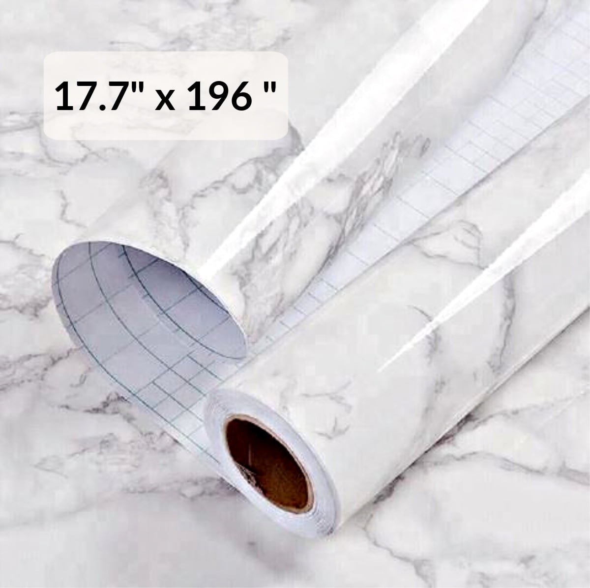 GRACE & GARDENIA White Marble Contact Paper Self Adhesive Removable 17.