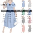 thumbnail image 3 of LWavelet Women's Plus Size Midi Dress Short Sleeve V-Neck Criss Cross Waist Pleated Casual Dress Blue L, 3 of 4