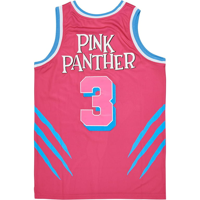 Ucavan Men's Panther #3 Basketball Jersey Stitched Pink White