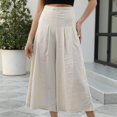 thumbnail image 1 of Pantalón capris con bolsillo para mujer pantalón suelto y fluido cómodo pantalón palazzo ropa diaria, 1 of 8