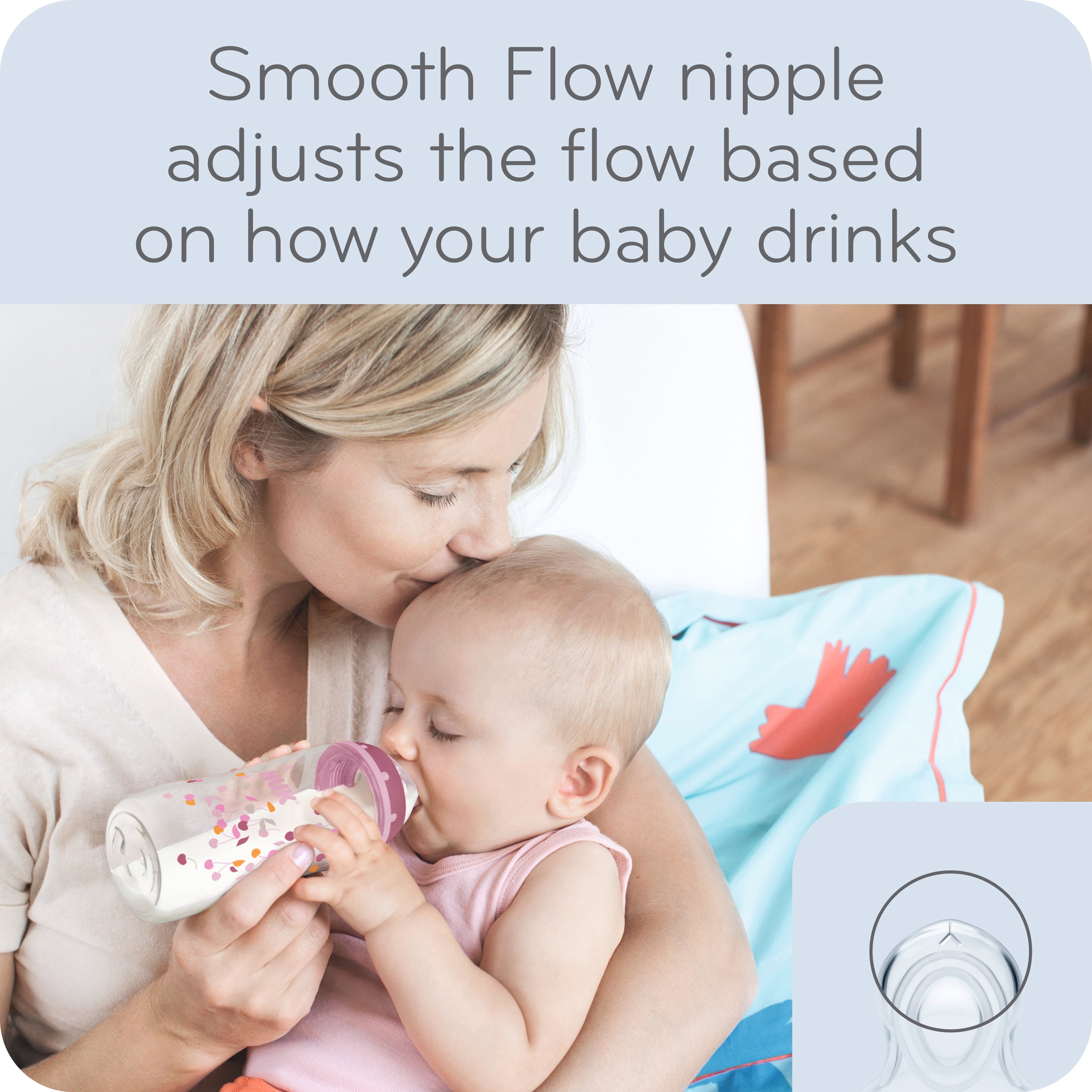 NUK Smooth Flow Anti-Colic Bottle, 5 oz, 3 Pack, 0+ Months
