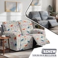 thumbnail image 5 of SCRAWLGOD Butterfly Floral Print Recliner Loveseat Cover Stretch Lazy Boy Recliner Cover Anti Dust Non Slip Reclining Slipcover with Pocket, 5 of 8