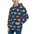 thumbnail image 2 of Naloa Planets And Stars Teenage Zipper Hoodie, Long Sleeve Zip Up Hoodies Casual Jackets Tops for 7-12 Years-Small, 2 of 6