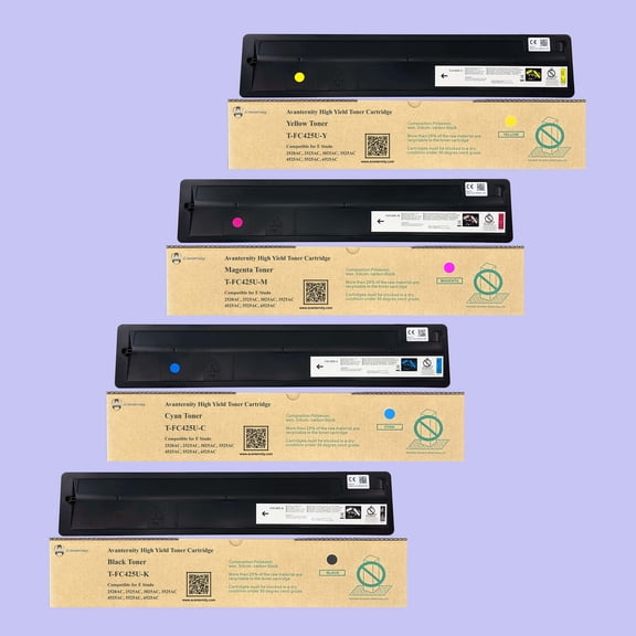 Avanternity's Toner Cartridge, Replacement for Toshiba T-FC425U TFC425U Toner, use for Toshiba E-Studio 2520AC 2525AC 3025AC 3525AC 4525AC 5525AC 6525AC Printers (Set of 4 Packs - CMYK)