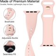 thumbnail image 3 of Compatible con Apple Watch Strap 42 mm 44 mm para mujeres y hombres, correa de repuesto de silicona suave compatible con iWatch SE Series 8 7 6 5 4 3 2, 42 mm/44 mm, rosa arena, 3 of 5